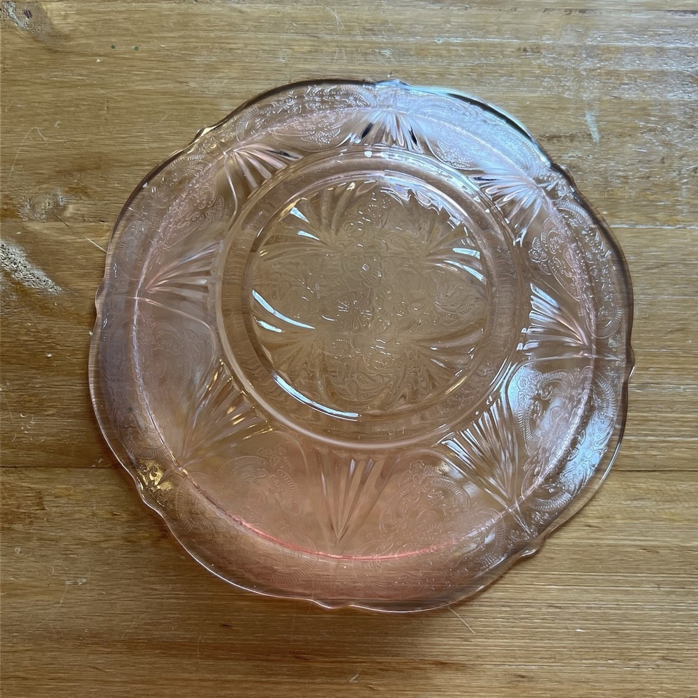 Hazel‎ Atlas Royal Lace Pink Depression Glass 10" Large Fruit Bowl Vintage - Picture 3 of 6